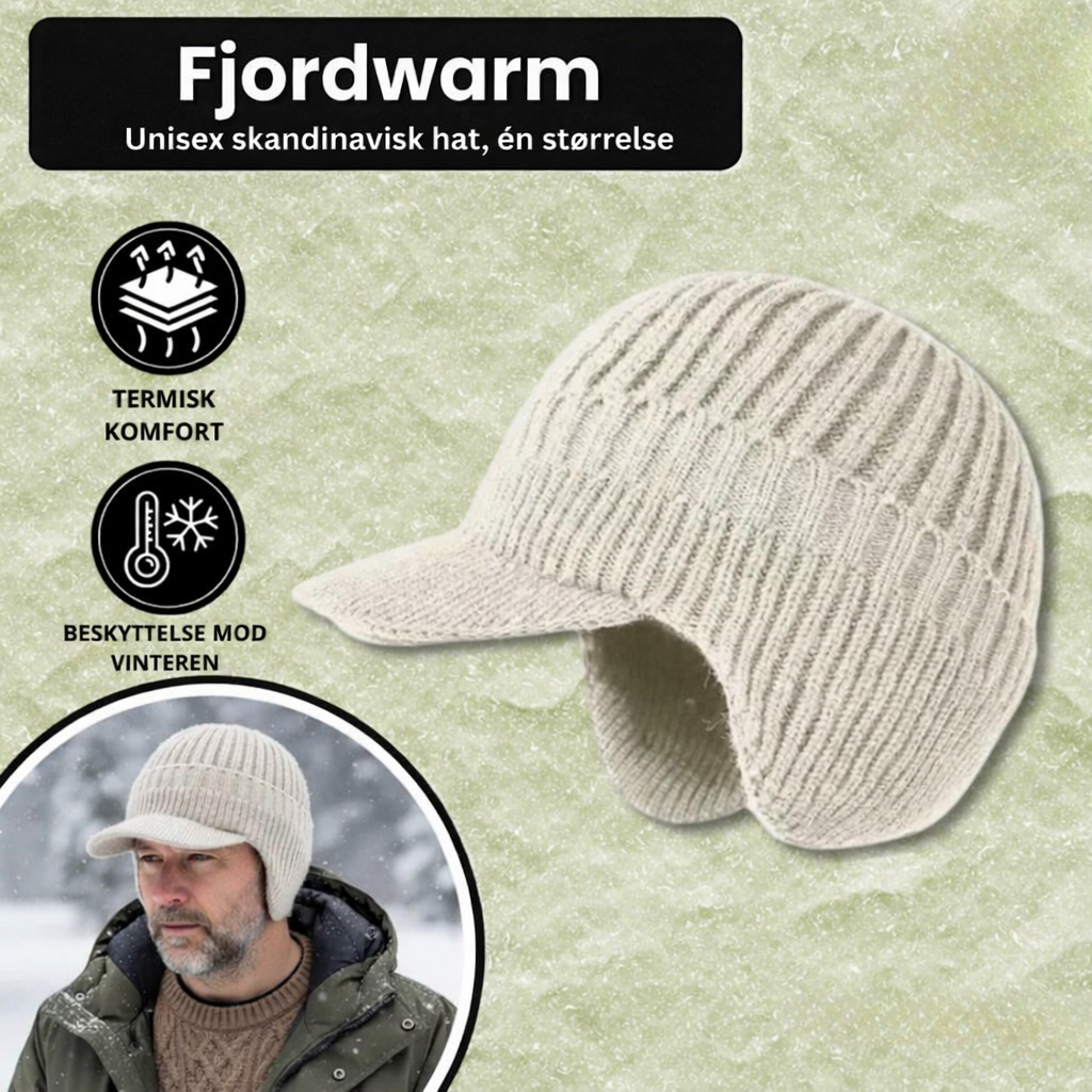 Fjordwarm – Skandinavisk Vinterhue Med Høreværn (unisex, én størrelse passer alle)